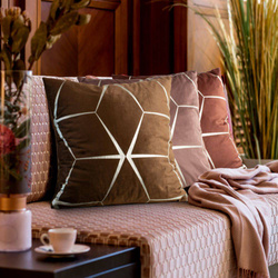 Baršunasta jastučnica sa srebrnim geometrijskim printom 45x45 Blink 28