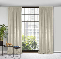 Zavjesa od jednobojnog mekog baršuna trakasta 140x270 cm ružičasta ROSA  