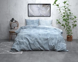 Posteljina od flanela 140x220 plava, mekana na dodir Washed Cotton