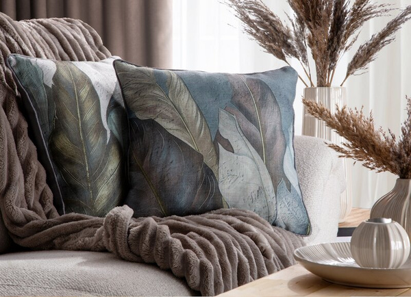 Dekorativna jastučnica 45x45 s lanenom strukturom i ukrasnim rubom LEN