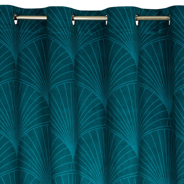 Zavjesa od mekanog baršuna s motivom lotosovog lista 140x250 na ušicama, Limited Collection Lotos 2