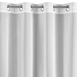 Bijela mrežasta zavjesa ukrašena 3D aplikacijom ruže, 350x250 cm - ROSES3 - Eva Minge