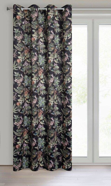 Zavjesa od mekog baršuna s botaničkim uzorkom i 3D efektom 140x250 cm Becky