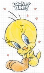 Ręcznik do rąk do przedszkola biały 30x50 - 100% bawełna, Looney Tunes Tweety