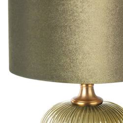 Stolna lampa zlata s baršunastim abažurom i staklenom bazom u krem boji 33x50 Melanie 02